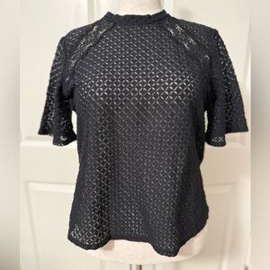 LOFT Black Lace Blouse